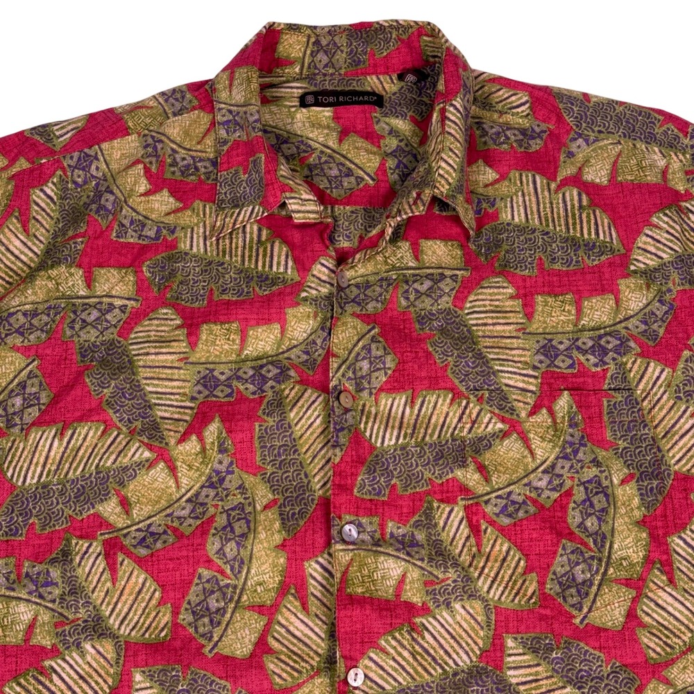 Tori Richard Hawaiian Shirt Mens‎ XL Button Down Short Sleeve Leaf Pattern